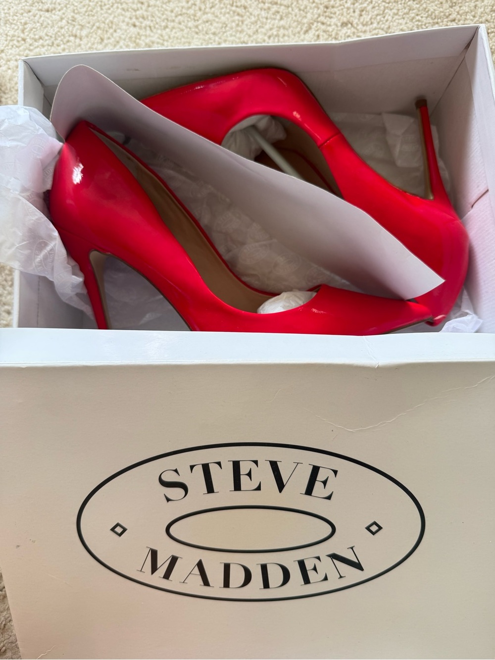 Steve Madden Daisie Red Patent Pointed-Toe Stiletto Pumps Heels